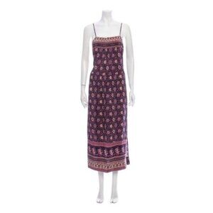Sea New York Bohemian Spaghetti Strap Mdi Dress With Floral Paisley Print
